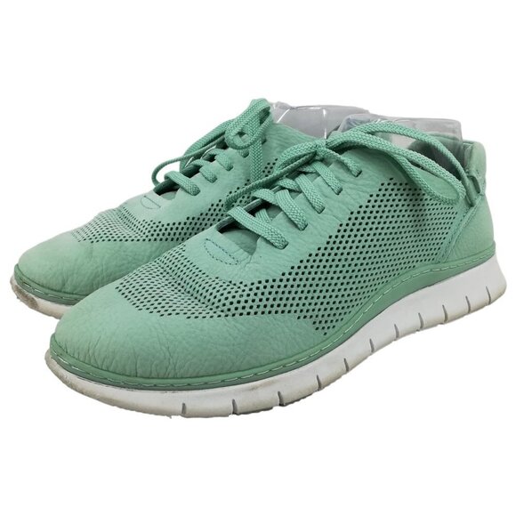 Vionic Joey Fresh Green Nubuck Leather Low Top Sneakers Size 8.5 Comfort Walking - Picture 1 of 11